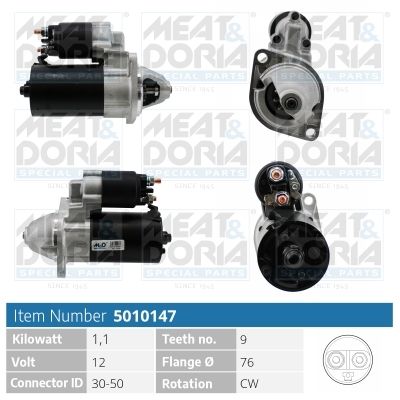 MEAT & DORIA Startmotor / Starter 5010147