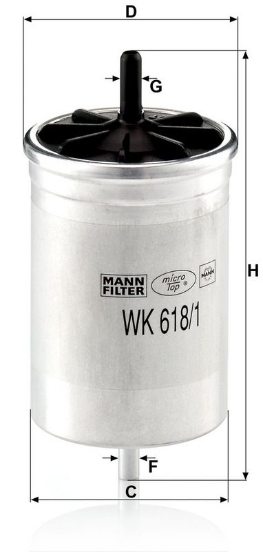 Kütusefilter, MANN-FILTER WK 618, 1