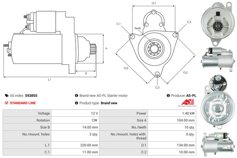 AS-PL S9385S Starter