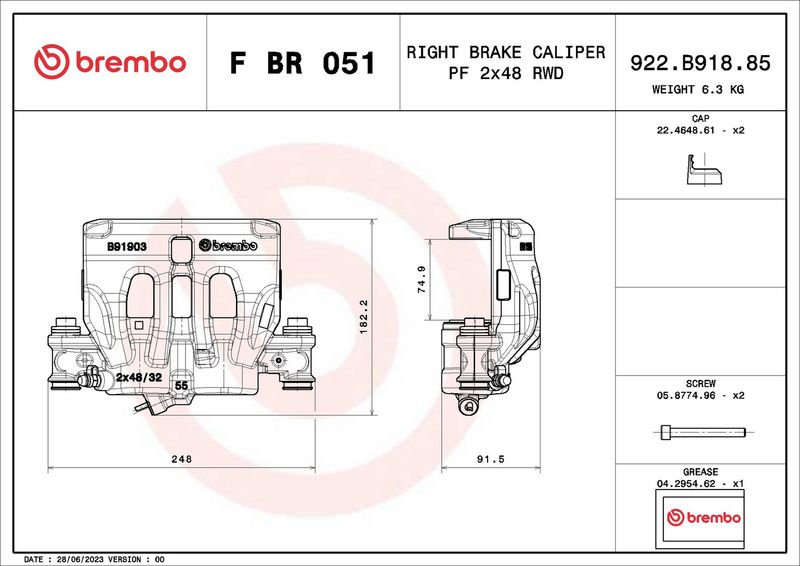 BREMBO FBR051 Brake Caliper