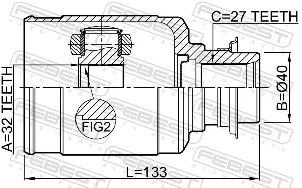 FEBEST 0311-RW24RH Joint Kit, drive shaft