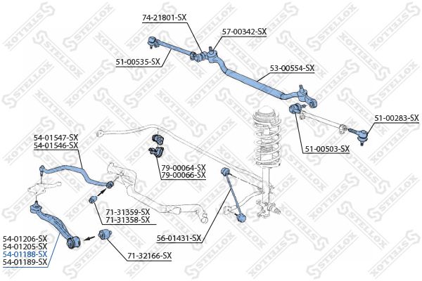 STELLOX 54-01188-SX Control/Trailing Arm, wheel suspension