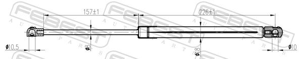 FEBEST 23117-005 Gas Spring, bonnet