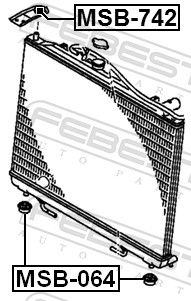 Опора, радіатор, Febest MSB-064