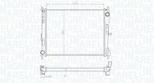 Радіатор, система охолодження двигуна, Magneti Marelli 350213165300