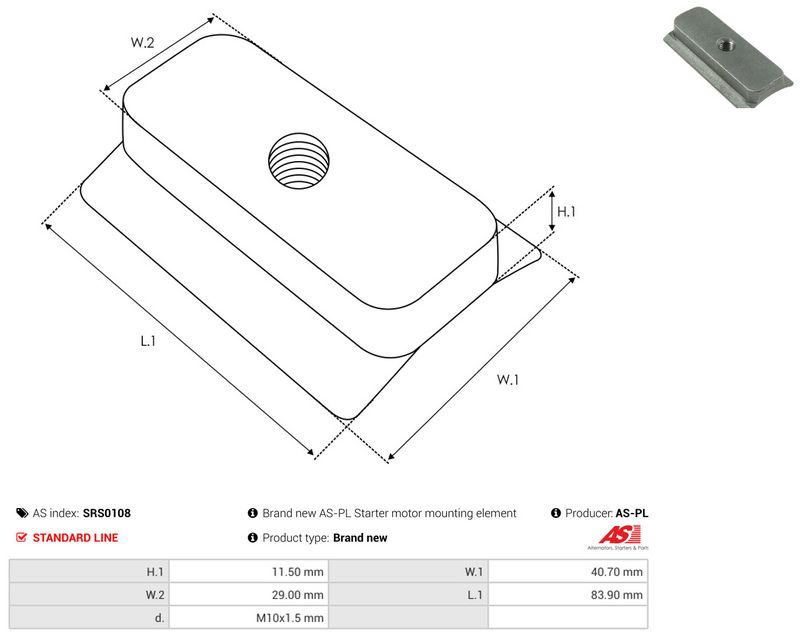 AS-PL SRS0108 Repair Kit, starter