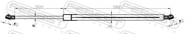 FEBEST 08117-001 Gas Spring, bonnet