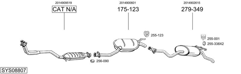 BOSAL kipufogórendszer SYS08807