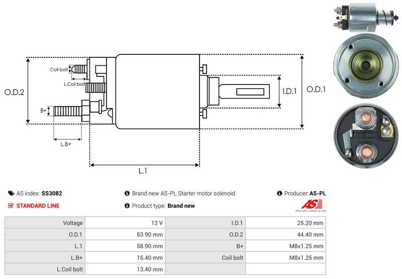 AS-PL SS3082 Solenoid Switch, starter