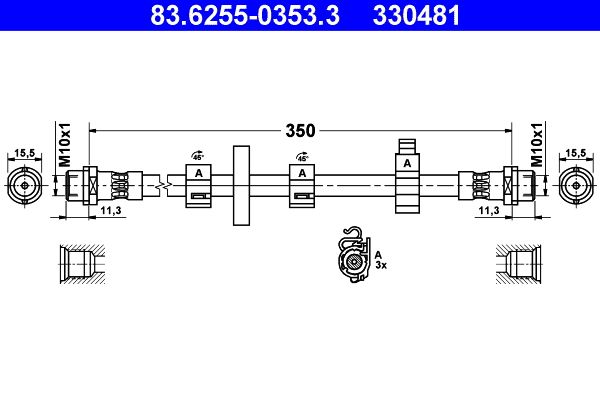 Гальмівний шланг, Ate 83.6255-0353.3