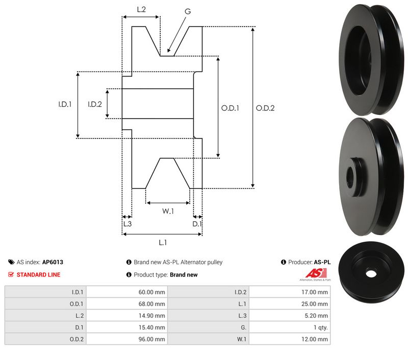 Rihmaratas, generaator, AS-PL AP6013