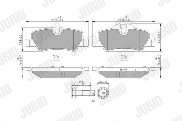 Дискові гальмівні колодки JURID 573763J (комплект)