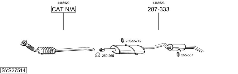 BOSAL kipufogórendszer SYS27514