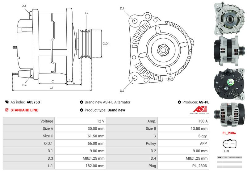 AS-PL A0575S Alternator