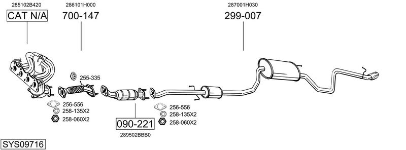 BOSAL kipufogórendszer SYS09716