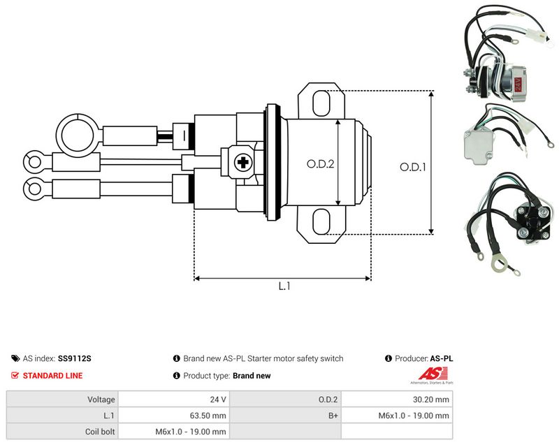 Magnetlülitus, starter, AS-PL SS9112S