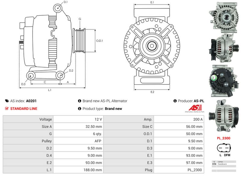 AS-PL A0201 Alternator