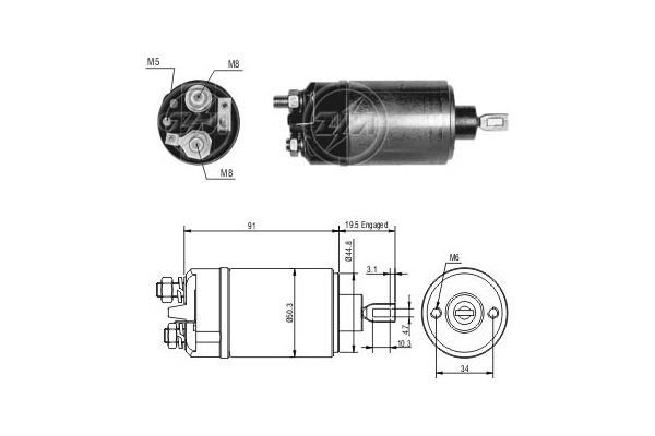 Магнітний перемикач, стартер, Era ZM526