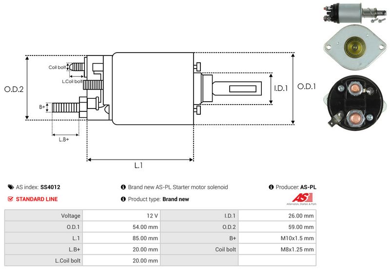 Magnetlülitus, starter, AS-PL SS4012