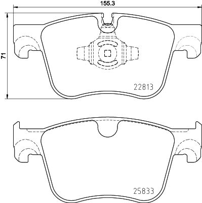 Комплект гальмівних накладок, дискове гальмо, Hella 8DB355036-491