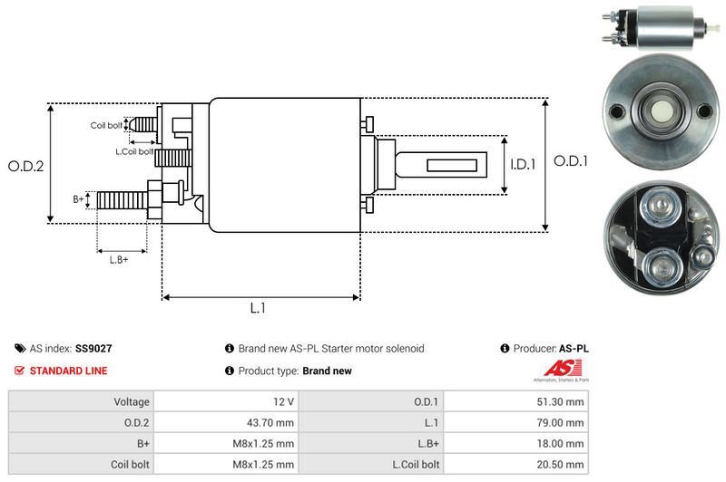 Magnetlülitus, starter, AS-PL SS9027