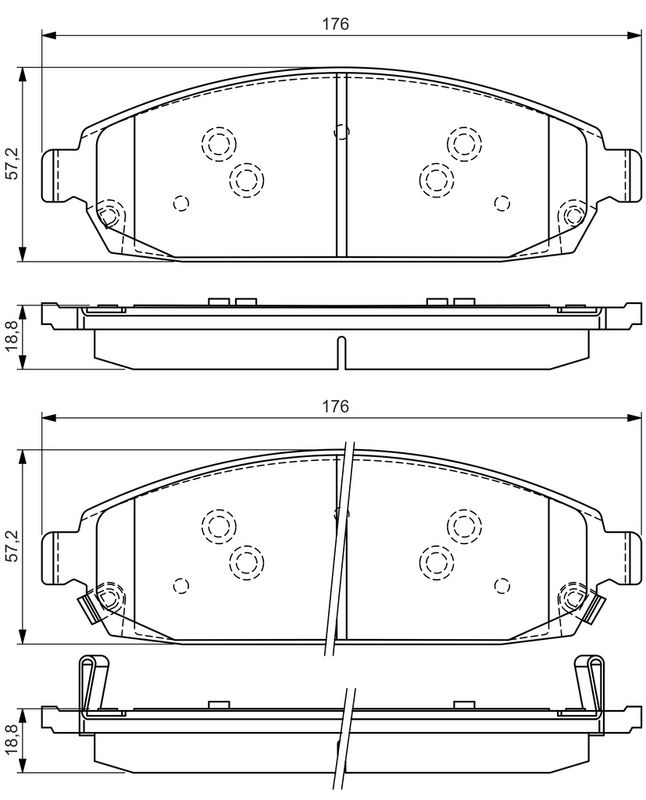 Piduriklotsi komplekt, ketaspidur, BOSCH 0 986 494 370
