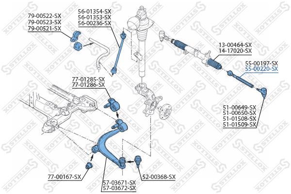 STELLOX 55-00220-SX Inner Tie Rod