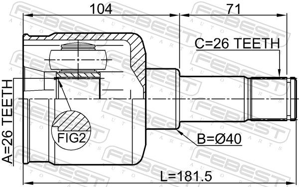 FEBEST 2111-FY26LH Joint Kit, drive shaft