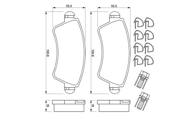 BOSCH PEUGEOT гальмівні колодки передній 206 01-