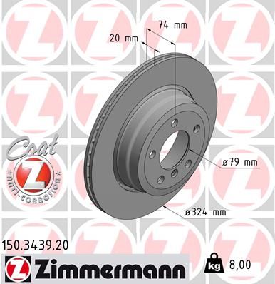 Гальмівний диск, Zimmermann 150343920