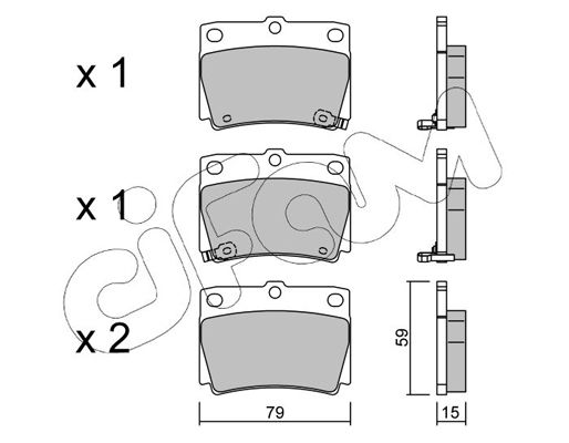 Комплект гальмівних накладок, дискове гальмо, Cifam 8224840