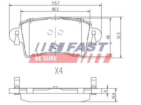 Brake pads rear 7701206763 / 8671016747 / 9317