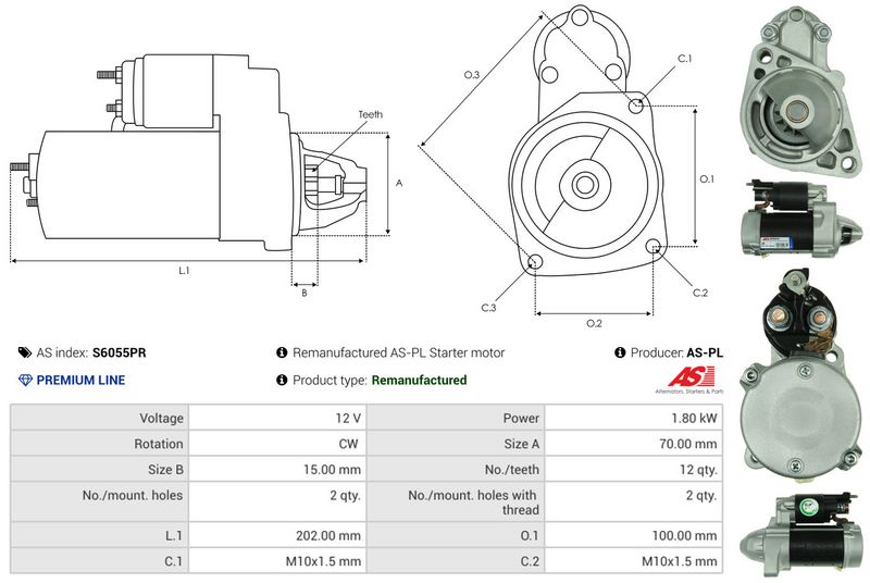 AS-PL S6055PR Starter