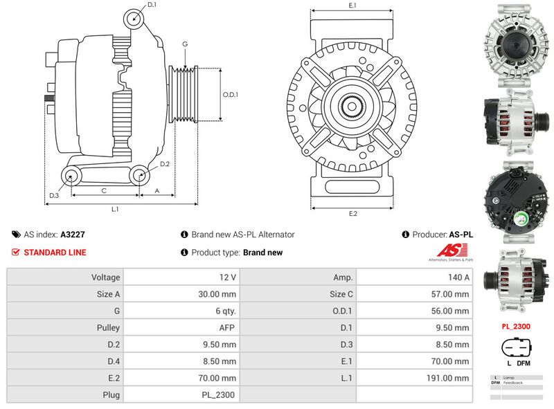 AS-PL A3227 Alternator
