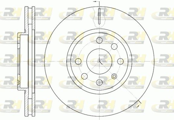 Гальмівний диск, передня вісь, з вентиляцією, 260мм, кількість отворів 6, Roadhouse 6611.10