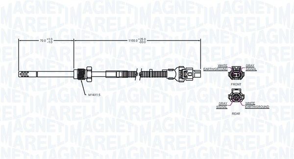 MAGNETI MARELLI 172000195010 Sensor, exhaust gas temperature