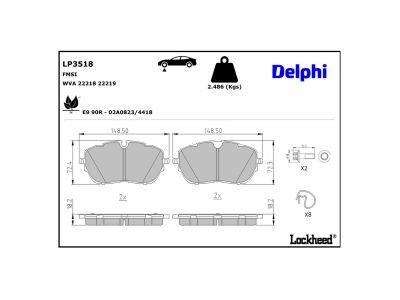 DELPHI LP3518 Brake Pad Set, disc brake