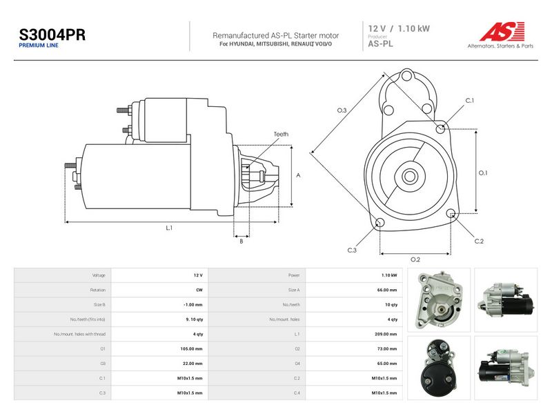 Starter, AS-PL S3004PR
