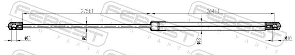 FEBEST 25117-003 Gas Spring, boot/cargo area