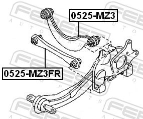 FEBEST 0525-MZ3FR Control/Trailing Arm, wheel suspension