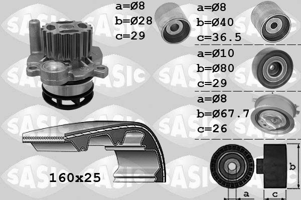 SASIC Vízpumpa + fogasszíj készlet 3906079