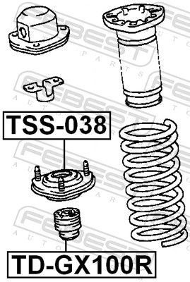 Опора, амортизатор, Febest TSS-038