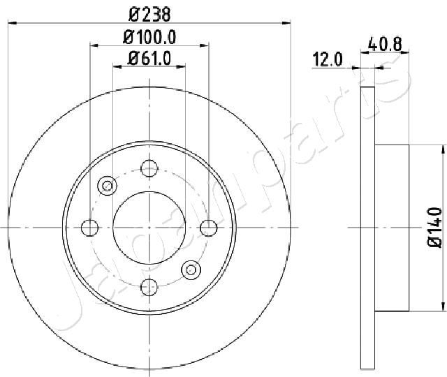 JAPANPARTS féktárcsa DI-0714