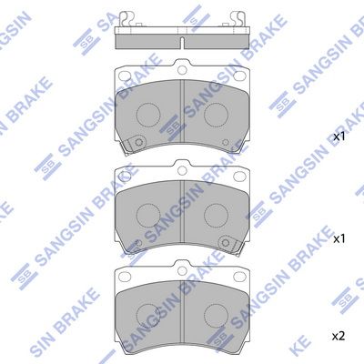 Комплект гальмівних накладок, дискове гальмо, Hi-Q SP1067