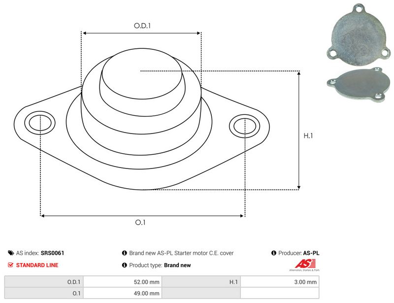 AS-PL SRS0061 Starter Lid, carburettor