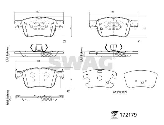 SWAG 33 10 7334 Brake Pad Set, disc brake