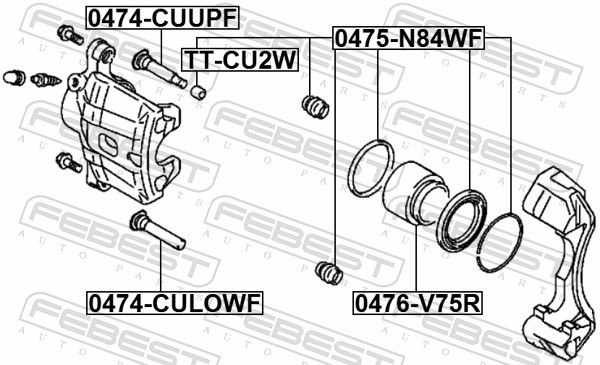 FEBEST 0475-N84WF Repair Kit, brake caliper