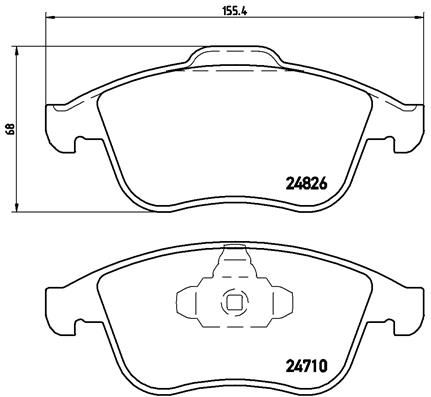 Комплект гальмівних накладок, дискове гальмо, Brembo P68052