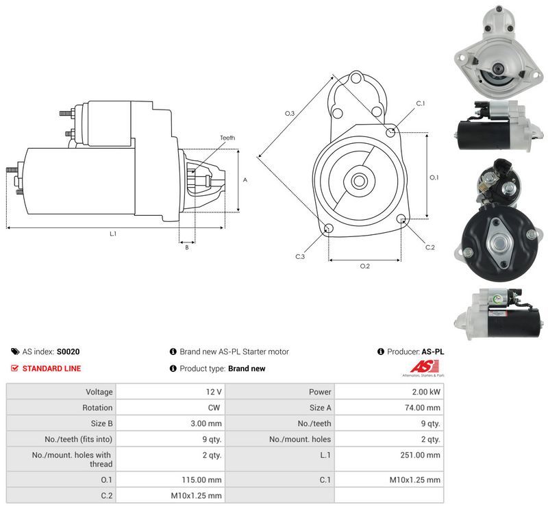 Starter, AS-PL S0020