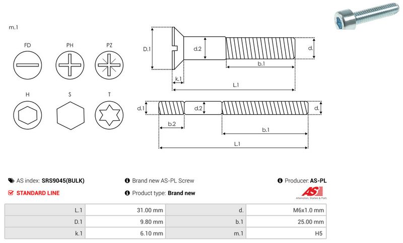 AS-PL SRS9045(BULK) Repair Set, alternator